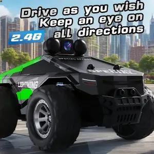 2.4G RC Cars FPV Camera RC Car with LED Lights - High Speed Remote Control Racing Truck for Adults & Kids, 1:28 Scale Hobby Grade Off-Road Buggy Gift Set, HD Live Video & Night Driving