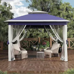 11x11 FT Portable Canopy Tent with Full Mosquito Netting, Waterproof & UV Resistant Mesh Screen Shelter, Easy Setup Outdoor Gazebo, Complete with Ropes, Stakes, Sandbags and Wheeled Storage Bag for Backyard & Patio
