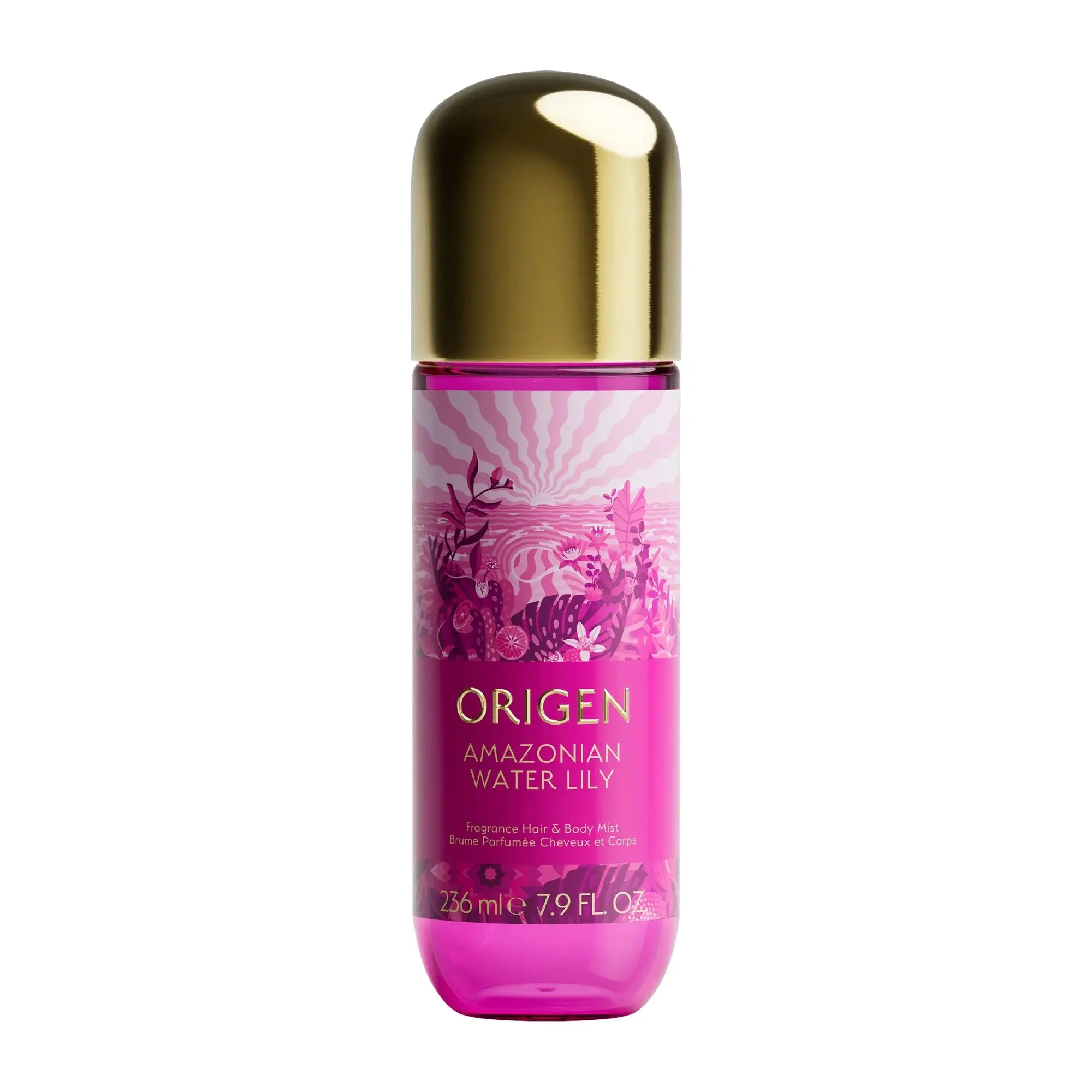 Origen Amazonian Water Lily Hair & Body Mist 7.9oz with Orange Tonic, Water Lily, Earthy Woods