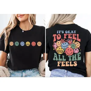 It's Okay To Feel All The Feels Shirt, Motivational T-Shirt, Mental Health Shirt, Speech Therapist Tee, BCBA Shirt, Speech Therapy Tee