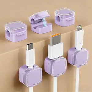 Multi-Colored Magnetic Cable Management Clips Desk & Wall Mounted Hooks for Charger and Data Cord Organization