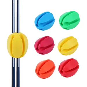 6 Pcs Silicone Fishing Rod Holder Ball Straps , Portable Fishing Rod Clips Fixed Ball Rubber Fishing Pole Clips Fly Fishing Accessories,6 Colors