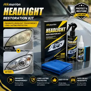 Car Headlight Cleaning Kit, Car Cleaning Agent, Improves Yellowing and Blurry Headlights, Surface Protection for Clear Lighting, Automotive Care Essentials, Car Detailing Product