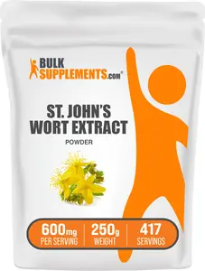 BulkSupplements St. John's Wort Extract Powder - Edible - Natural Antioxidants - 100g-1kg - 600mg per Serving