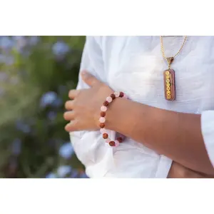 Rose Quartz Love Bracelet with Rudraksha Beads