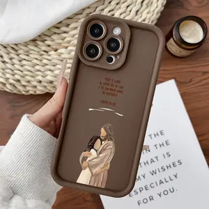Designed for iPhone11/12/13/14/15/16/17/promax/x/xs/xr/xsmax CasePsalm 9418 Jesus Embrace Art Soft Durable TPU Protective Cover CASE, Accessories, Smartphone, Cellphone
