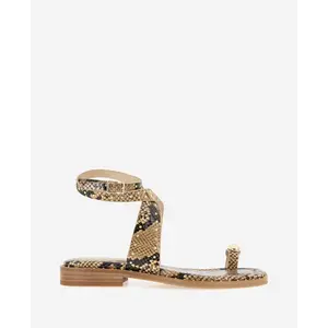 Raven Snake Print Studded Sandal