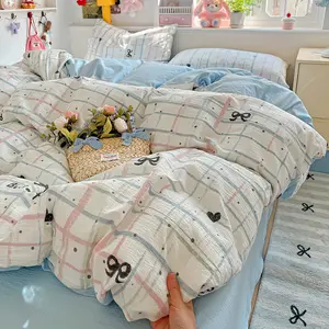 3/4pcs Cloudy Soft Washable Twin Layered Bedding Set, Breathable & Comfortable, Simple Home Bedroom Linen, Plush Bare Sleep Style