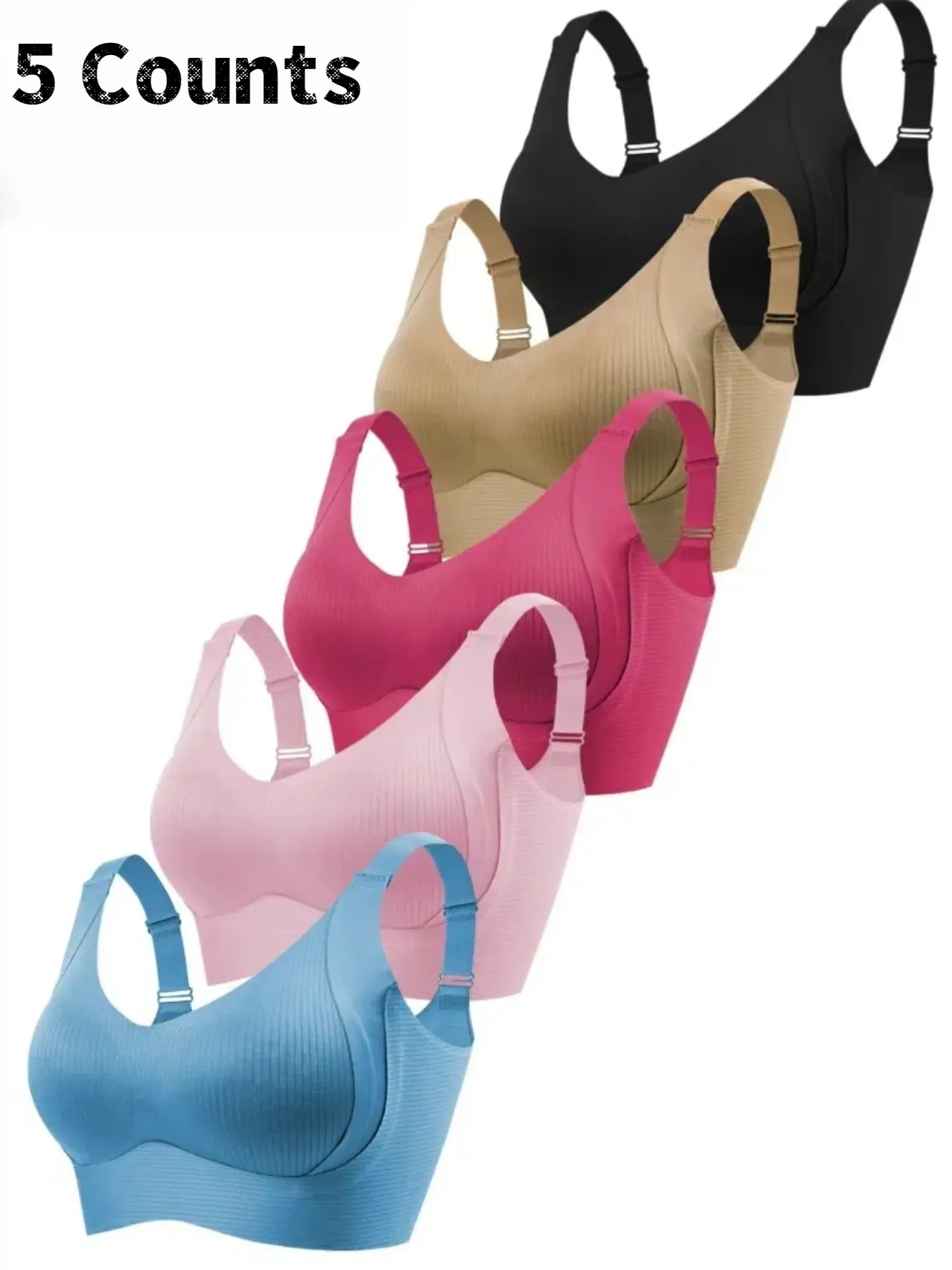 Women's Solid Color Casual Bra, Minimalist Medium Support Comfortable Fit Push Up Underwear for Women,softness Underwear for All Seasons, Bras for Women, Wirefree Bra, Wireless Compression Padded Breathable Comfy Bra, Everyday, Non Wired Bra