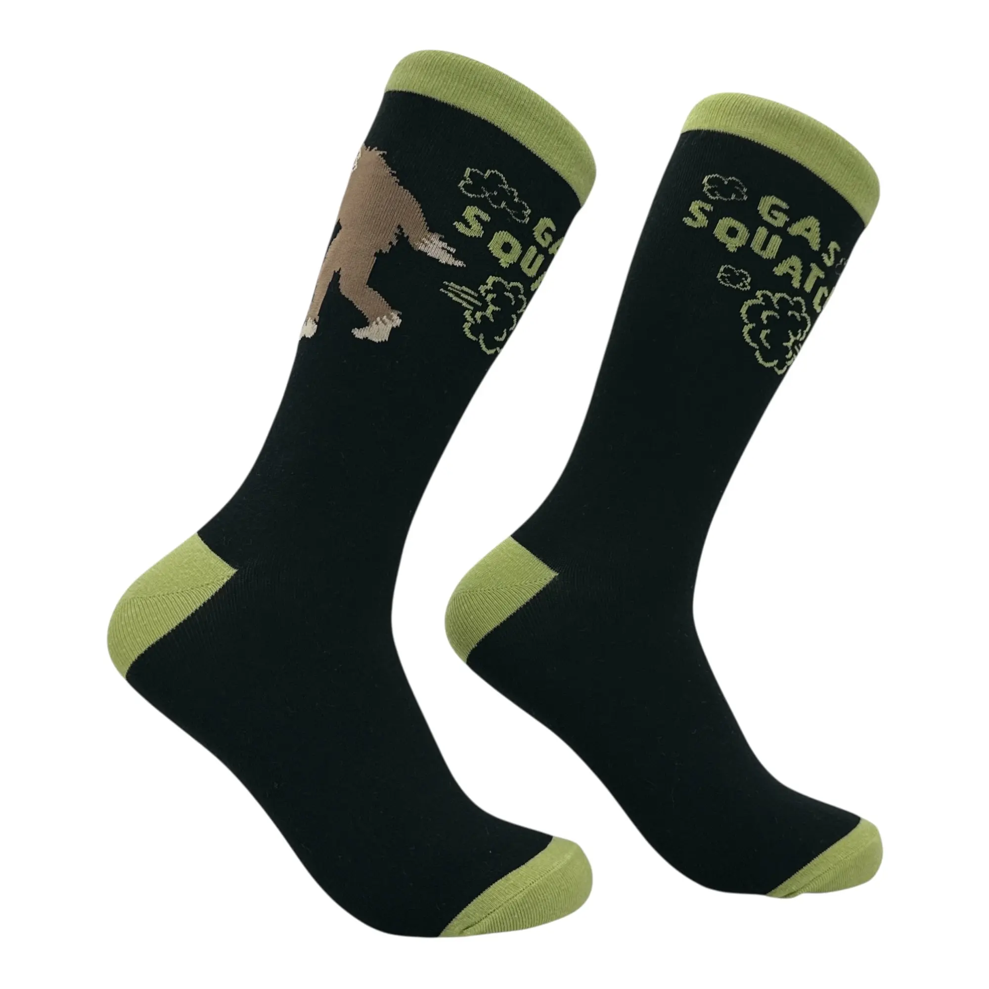 Men's Gassquatch Socks Funny Sarcastic Farting Bigfoot Graphic Novelty Footwear for Men Funny Graphic Socks Comfortable Fitted Spandex Cotton