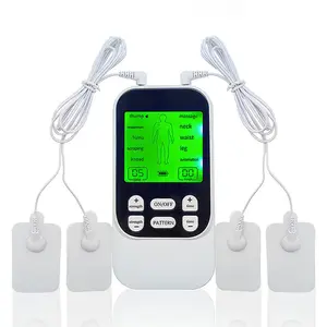 TENS EMS Muscle Stimulator – 10 Modes, Dual Channel, 30 Intensity Levels, Compact & Rechargeable, For Back, Neck & Shoulder, 4 Electrode Pads