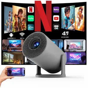290ANSI HY300Pro+ Projector with 4K Decode Auto Keystone Correction Dual-Band WiFi6 & Bluetooth5.4 Android 11 1280x720P for Home Cinema Portable Movie Theater Gift - Audio 4K/1080P Support #SummerWins #DealsForYouDays