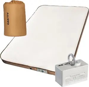 Oaktiv WanderMate Plus - Self-Inflating Camping Sleeping Pad - Queen-Sized Inflatable Camping Mattress for Car, Backpacking, and Tent - Durable 4-Inch Memory Foam and Air Support - Cordless 20,000mAh Pump