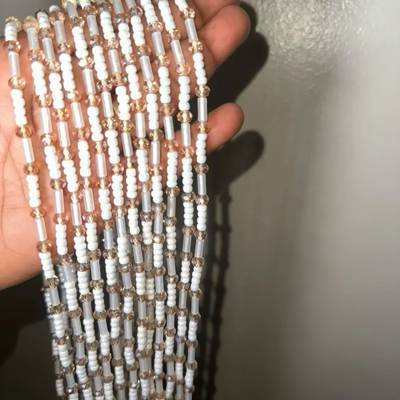 Handmade Pearl Whisper Waistbeads - Elegant Beaded Design for Stylish Outfits