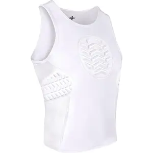 Exxact Sports Youth Baseball Chest Protector, Tank Top Sternum Chest & Ribs Guard, Softball Chest Protector Youth (White)