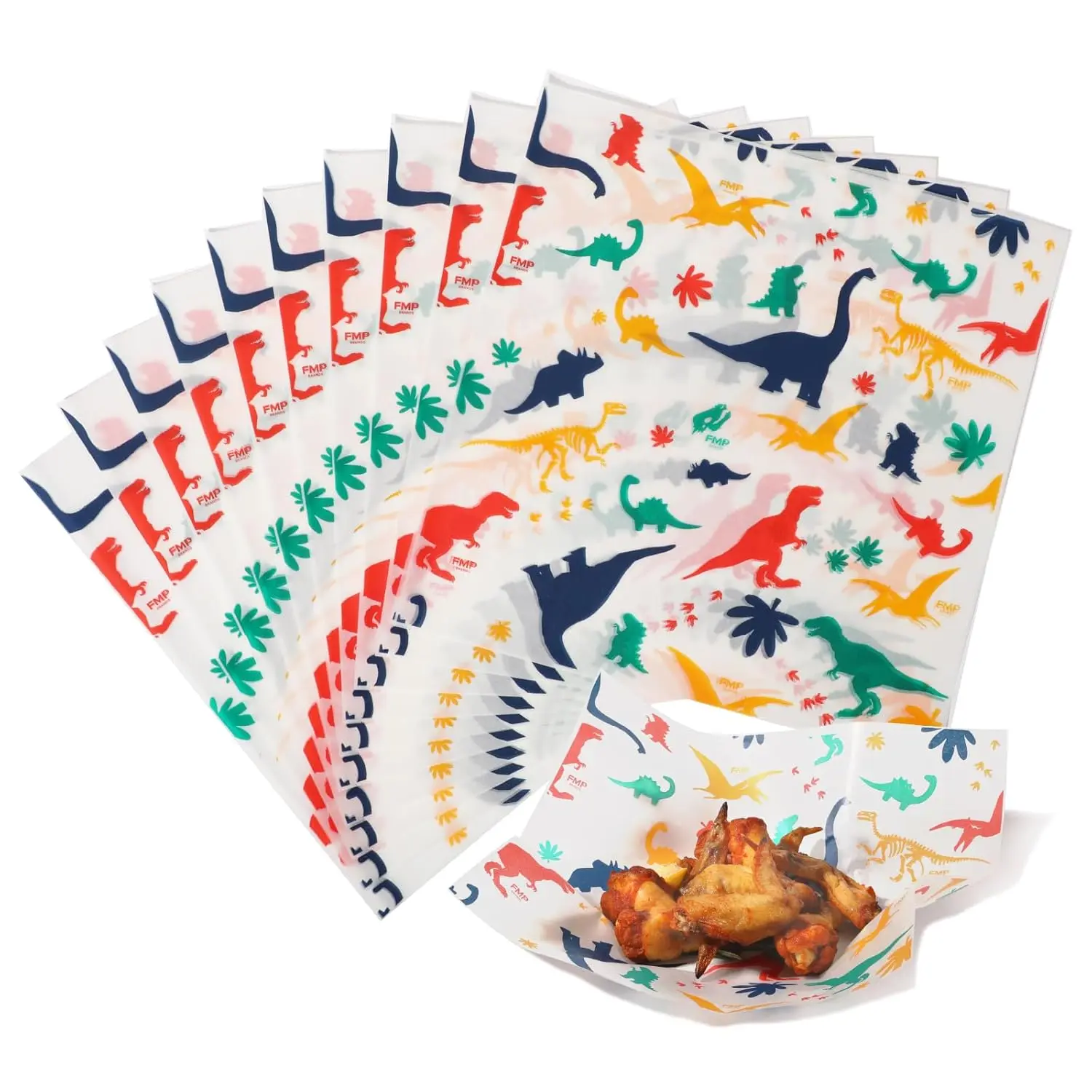 [250 Sheets] 12x12" Deli Paper Sheets, Dinosaur Dry Waxed Paper for , Waterproof Sandwich Wrapping, Grease-Proof Wax Paper for Food Basket, Picnic, Barbecue, Restaurants, Burgers, Fries