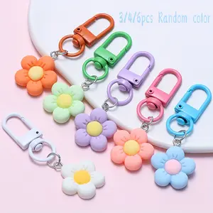 Women's Floral Keychain Set, 3/4/6pcs Decorative Keys Accessories, Elegant Flower Design, Perfect Gift for Her