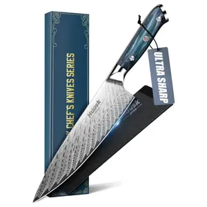 Huusk 8" Home Kitchen Knife- Resin Handle & Protective Sheath(Perfect Gift for Men & Women)