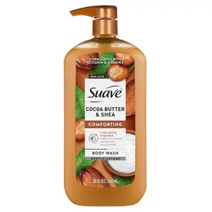 Suave Cocoa Butter + Shea Moisturizing Body Wash with Glycerin & Vitamin E, 30 FL OZ Pump