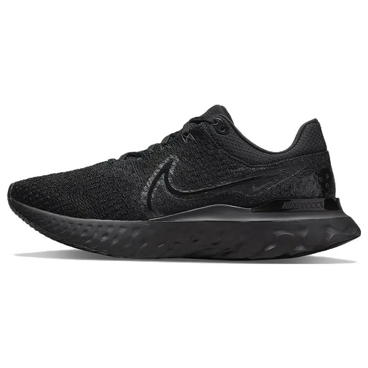 Nike React Infinity Run Flyknit 3 Triple Black' Breathable Low Top Casual Running Shoes Men's DH5392-005
