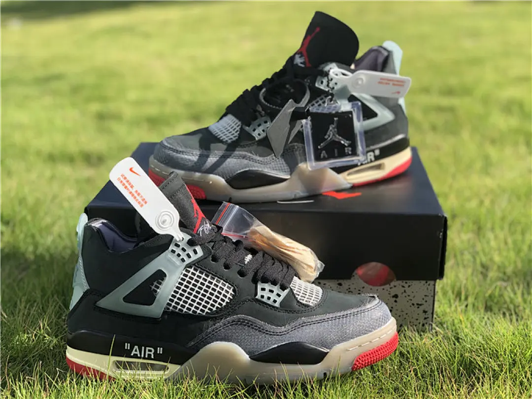 Brand New Sealed Retro Collab Basketball Sneakers Unisex Black Red Bred Colorway Transparent Mesh Suede Breathable Cushioned Sports Shoes With Original Shoe Box & Extra Laces