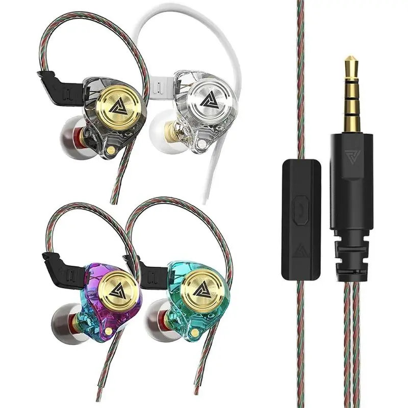 QKZ AK3 HiFi Subwoofer Noise Cancelling Earbuds - 3.5 mm Jack Wired In-Ear Headphones with Mic, 8D Stereo Audio for Gym Sports & Game Console Use, Electronic