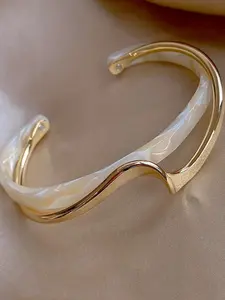 Minimalist Temperament Wave Design Bangle, Fashionable Jewelry for Women & Girls, Trendy All-match & Exquisite Jewelry for Birthday Gift, Elegant Minimalist Bangle