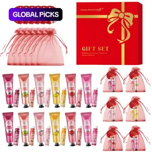 Valentine's Day Deluxe Premium Gift Box Set, Party Gift Packs, Gifts In Box, 12-Piece Lip Balm & Hand Cream, Bag & Thank You Card Included, Perfect for Bridal Shower, Team Building, Parties #GLOBAL PICKS