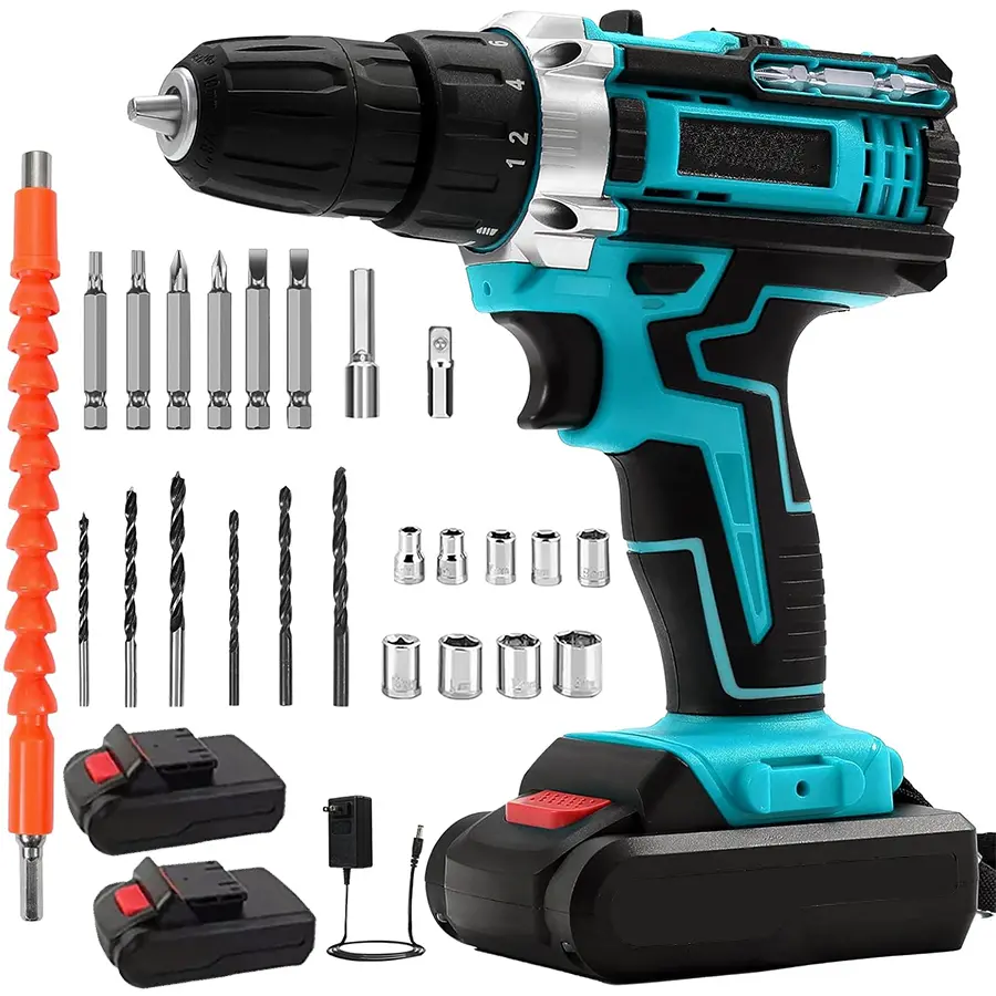 36Vf Cordless Drill Set, Power Drill29Pcs with 3/8 Inch Keyless Chuck25 3 Clutch Electric Drill with WorkLight, Max torque 45Nm, 2-VariableSpeed & 2 Batteries and FastCharger,Drill Driver Kit for HomeDecoration,Repair And DlYSupplies #summerfinds