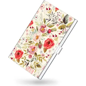 Business Card Holder,Color Printing Men's and Women's Business Card Case,Ultra-thin Metal Business Card Organizer,Carry- Pocket Wallet Business Card Holder