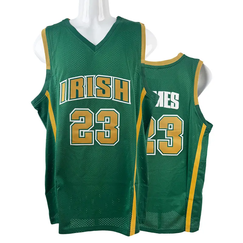 2025 American basketball shorts jersey #23 James High School Retro Jersey for Men big size Mesh breathable basketball jerseys for men White Green Sewing embroidery Gym clothing Training set Fitness tops, Retro Embroidery