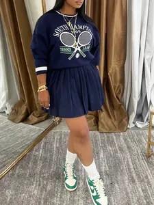 Motionkiller Printed Sweatshirt & Pleated Skirt Set Womenswear