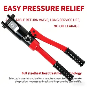 Industrial Grade Steel Hydraulic Crimping Tool, 100KN Force, Long Handles, 16-300mm² Cable Crimper, Complete Dies, Plastic Storage Box