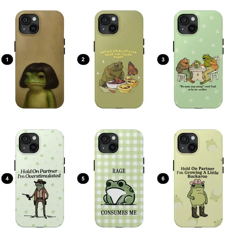 [Magnetic Design] Funny Frog Phone Case, Cute Frog Protective Phone Cover, Meme Phone Case Protector, for IPhone 17 Air 16 15 14 Plus 13 12 11 Pro Max  , Lightweight Rubber Protection