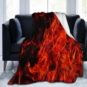 Red flame Beautiful Fleece Plush Throw Blanket Comforter Faux Fur Soft Cozy Warm Fluffy Microfiber Fuzzy Blanket for Bed Couch  80"x60"