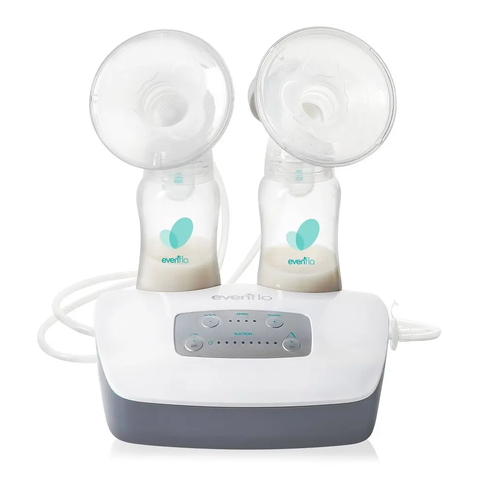Evenflo Advanced Double Electric Breast Pump, Noise Cancellation, Lightweight (30% Lighter), 50% Quieter, Multiple Flanges for Baby & Maternity Nursing & Feeding Needs, Breast Pumps, Closed System