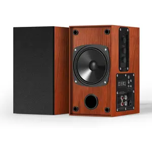 Powered Bookshelf Speakers, 30W X 2 Turntable Speakers with 4 Inch Woofer, Record Player Speakers with AUX Input for PC and TVs,Wood Grain Color for Wall Mounting