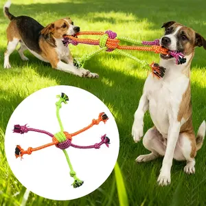 Random Color Durable Chew Toy for Small Medium Dogs, Interactive Rope Toy, Ultimate Bite Resistant Teething Toy, Promotes Oral Health & Training