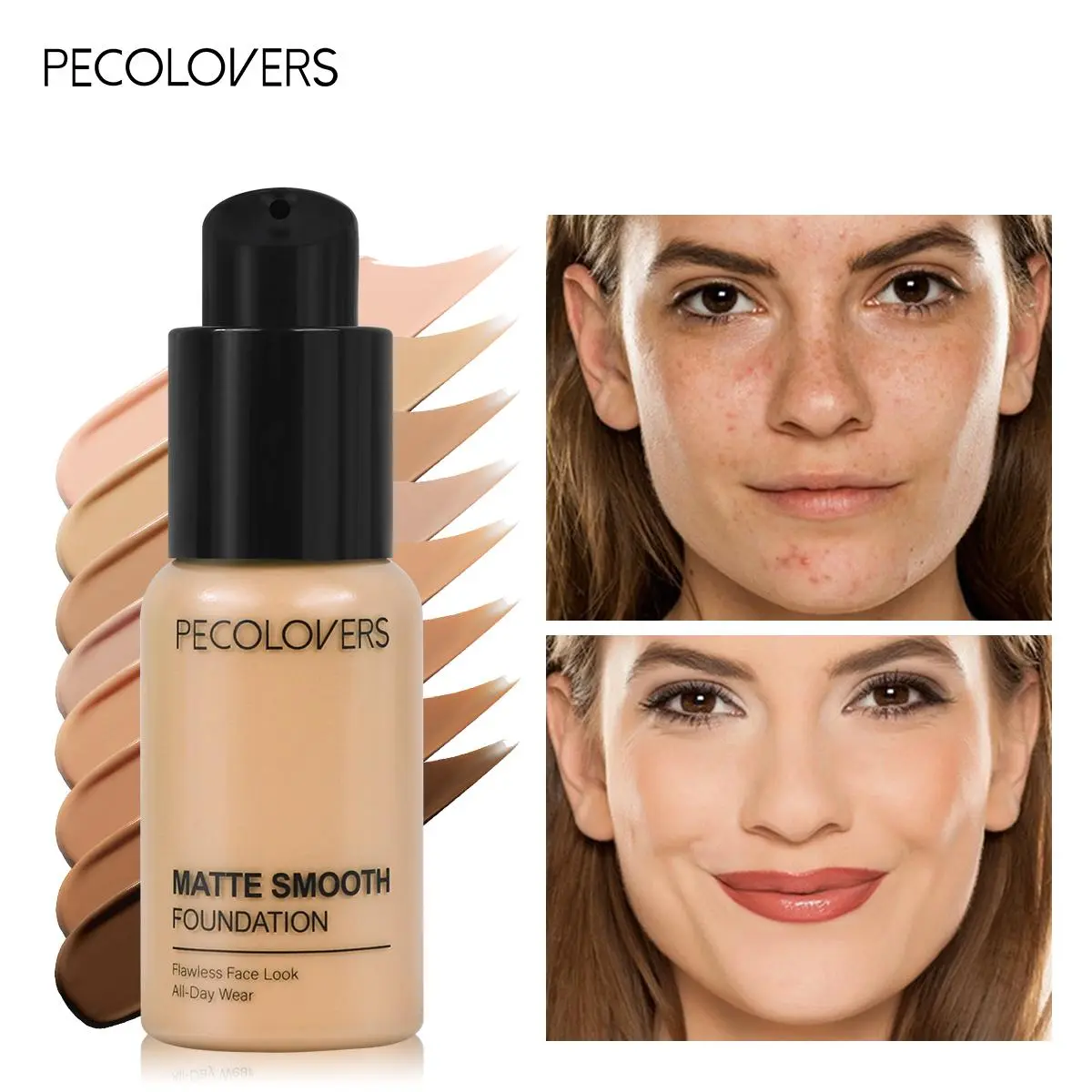 Long Lasting Concealer Liquid Foundation, 1 Count Oil-control Matte Foundation, Full Coverage Flawless Makeup Cream, Flawless Skin Finish, Second Skin Matte Makeup Product for Women & Girls, Cosmetic, Cosmetics Products, Oily Skin