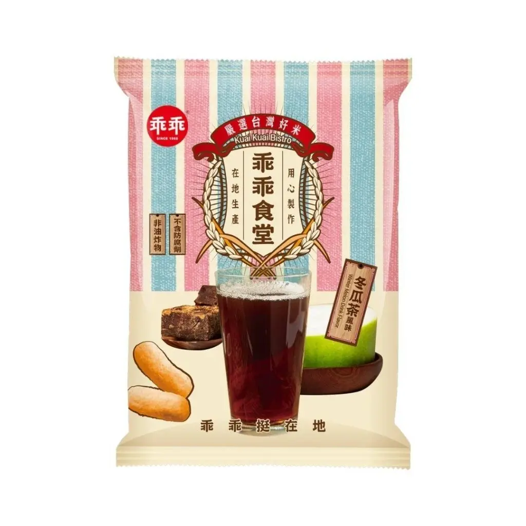 Kuai Kuai Shokudo Crispy Corn Snacks - Winter Melon Tea Flavor, 60g Crispy Rice Crisps & Puffed Snacks, Toasty Sweet, All Ages Friendly, Refreshing for Hot Days, Puffed Crisps