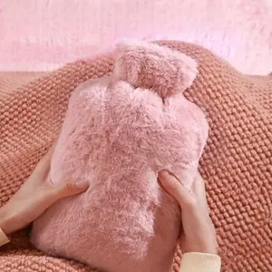 1000ML/33.8oz Hot Water Bottle, Thick Plush Heating Pack, Explosion-Proof Hand Warmer, Women's Warm Water Bag for Hands and Stomach, Stomach Heating Pad