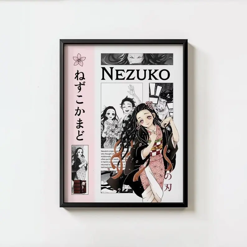 [Sale Up To 50% Off] Demon Slayer (Kimetsu no Yaiba) Artistic Nezuko Unframed Paper Poster Print - 12x18 in, Japanese Anime Home Wall Art for Wardrobe, Kid Room, Anime Fans Home Decor