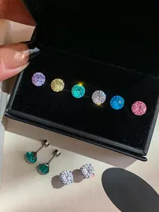 ORELLE-Sparkly Dandelion Crystal Stud Earrings for women，S925 Sterling Silver Hypoallergenic Earrings for Men & Women，cute valentines gifts for gf Minimalist Pretty Studs, Earrings for Men