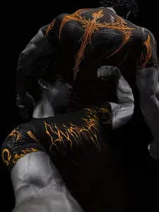 High Elasticity Muscle Fitness Shirt, Athletic Compression Shirts, Unisex Tight Fit with Geometric Texture, Quick-Dry Moisture-Wicking, Ideal for Gym Running Yoga Beach Activities