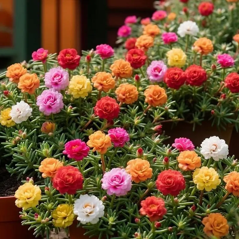 Mixed Color Moss Rose Seeds (1000 Seeds) – Vibrant Blooming Flowers for Outdoor Gardens, Easy-Grow Annuals