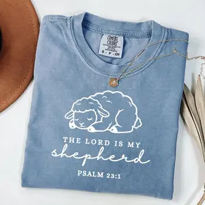 Comfort Colors The Lord Is My Shepherd Bible Verse TShirt: Christian Jesus Tee