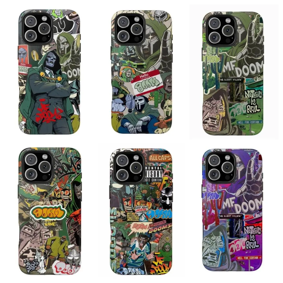 MF D00m Legendary Hip-Hop Phone Case Trendy Tough Phone Case Compatible for iPhone 17Promax 16 15 14 13 12 11 and for Samsung S21-S25 Perfect Gift for Music Lovers Her/Him