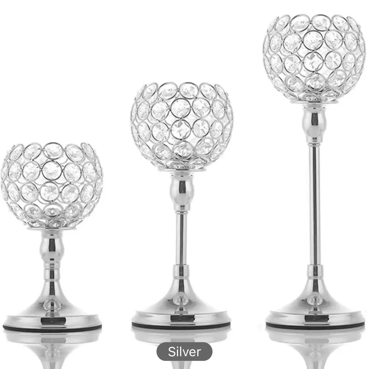 Silver crystal candle holder Silver crystal candle holder