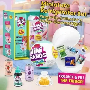 Mini Fridge Set with Realistic Food, Dual Fans, UV Light, Easy Storage, DIY Design, Perfect Gift for Kids, Family, Friends, Anniversary, Mini Fridge Gourmet Set