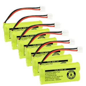 6Pack 600mAh 2.4V BT18433/BT28433 Rechargeable Battery for AT&T Vtech Phones BT18433 BT184342 BT28433 BT284342 BT-8300 BATT-6010 BT1011 BT1018 BT1022 BT1031 89-1326-00-00 CPH-515D